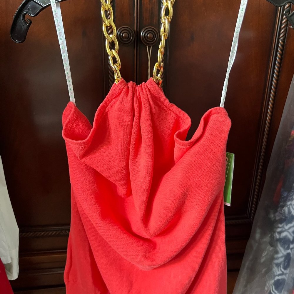 NWT Lilly Pulitzer Gold Chain Halter Top